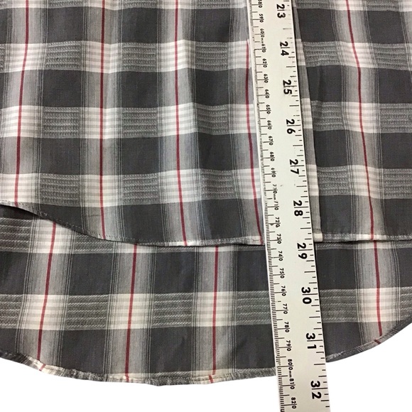 Vintage Levi's The Cowboys‎ Tailor Pearl Snap Gray Plaid Shirt M - Picture 6 of 8